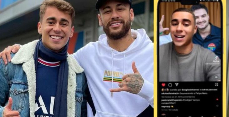 Nikolas Ferreira ganha apoio de Neymar contra Felipe Neto