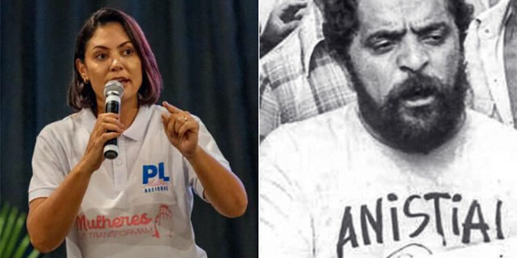 Michelle posta foto antiga de Lula com pedido de anistia