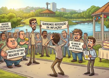 Servidores de Ipatinga protestam durante festa dos 50 anos da cidade
