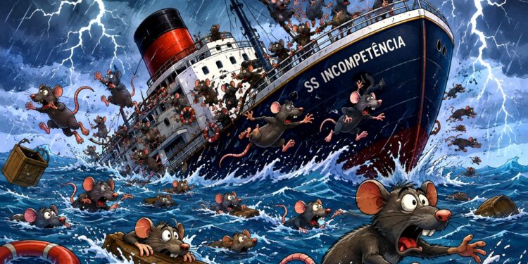 Quando o navio começa a afundar, os ratos procuram outro barco