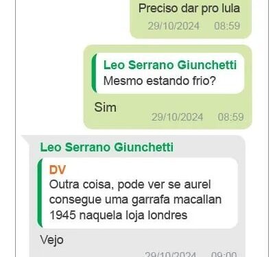 Vorcaro encomendou presente de R$ 500 mil para Lula, mostram mensagens do banqueiro